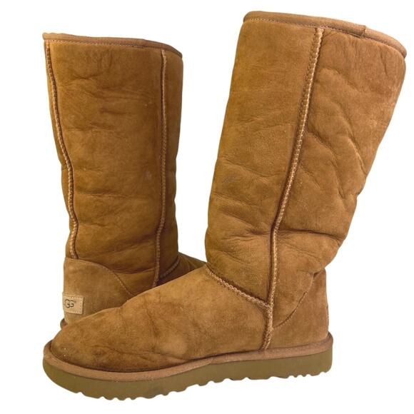 UGG Classic II Women's Brown Suede Leather Round Toe Pull On Winter Boots Size 8 - Picture 6 of 9